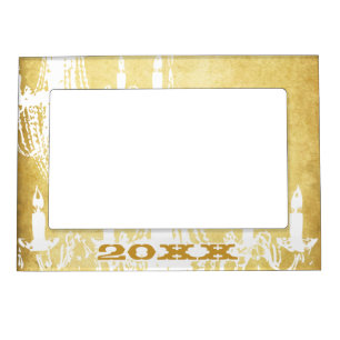 Personalized Elegant Black and White Chandelier Magnetic Frame