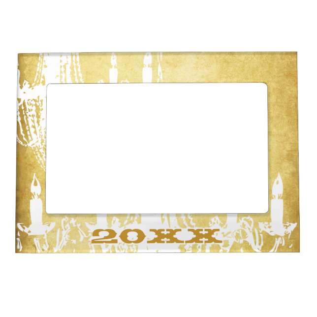 Personalized Elegant Black and White Chandelier Magnetic Frame (Front)