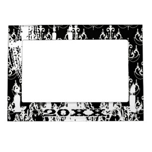 Personalized Elegant Black and White Chandelier Magnetic Photo Frame