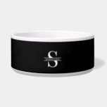 Personalized Elegant Black and White Monogram Name Bowl<br><div class="desc">Modern Black and White Monogram Name Design. The monogram initial,  text,  font and color can be further customized by clicking on the "personalize this template" button.</div>