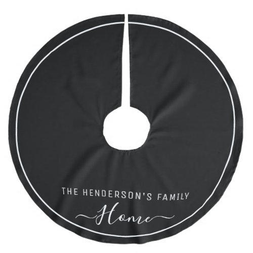 Personalized Elegant Black Brushed Polyester Tree Skirt