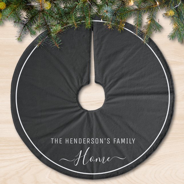 Personalized Elegant Black Brushed Polyester Tree Skirt (Creator Uploaded)