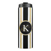 Modern Sage Green Personalized Black Typography Thermal Tumbler