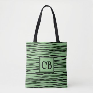 Personalized Elegant Black Script Monogram Sage