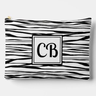 Personalized Elegant Black Script Monogram White