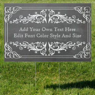 Personalized elegant blackboard sign