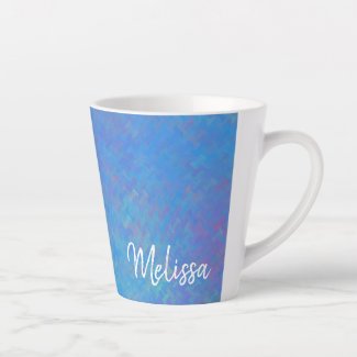 Personalized Elegant Blue Marbled Art Latte Mug