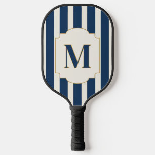 Personalized Elegant Blue Monogram Pickleball Paddle