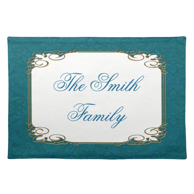 Personalized Elegant Blue Placemat (Front)
