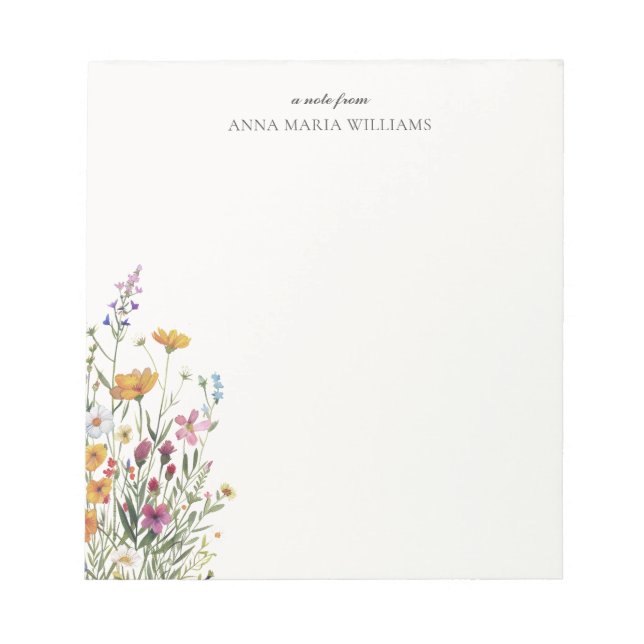  Personalized Elegant Boho Chic Notepad (Front)