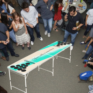 Personalized elegant boho college  beer pong table