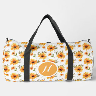Personalized Elegant Boho Sunflower Wildflower Duffle Bag