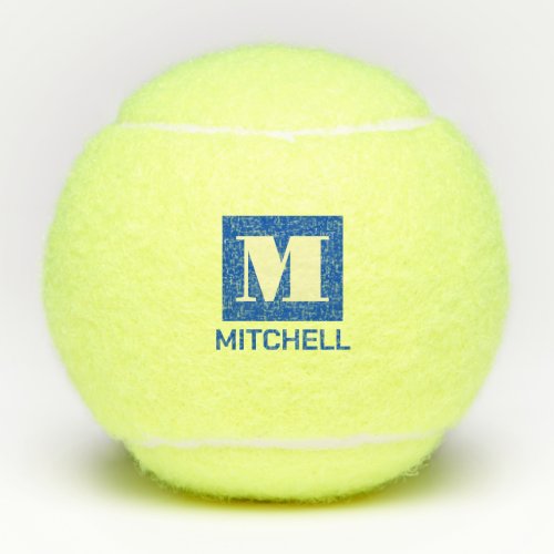 Personalized Elegant Bold Initial Monogram Name Tennis Balls