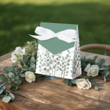 Personalized Elegant Botanical Wedding Favor Box