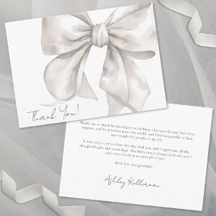 Personalized Elegant Bow Thank You Card