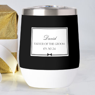 Personalized Elegant Bowtie Father of the Groom Thermal Wine Tumbler