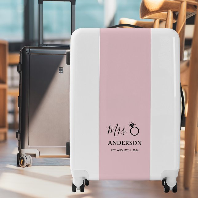 Personalized Elegant Bridal Honeymoon Pink Luggage (Creator Uploaded)
