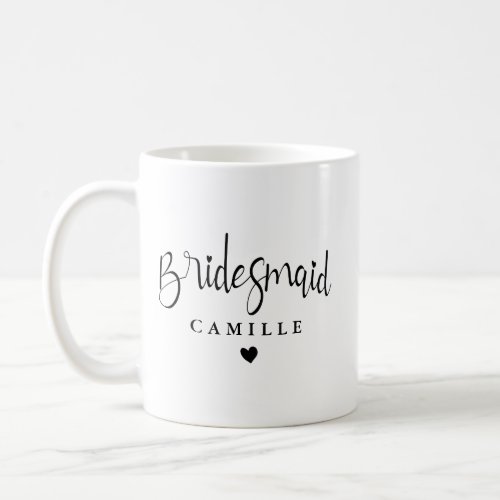 Personalized Elegant Bridesmaid Wedding Coffee Mug