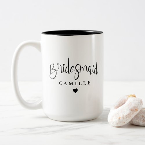 Personalized Elegant Bridesmaid Wedding Coffee Mug