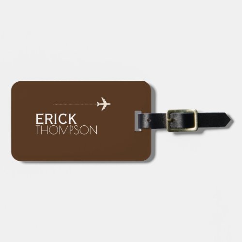 Personalized  Elegant Brown luggage tag