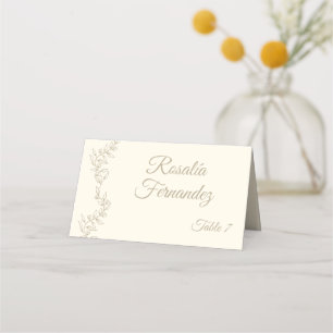 Personalized Elegant Champagne Table Assignment Place Card