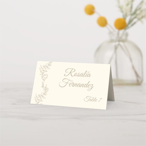 Personalized Elegant Champagne Table Assignment  Place Card