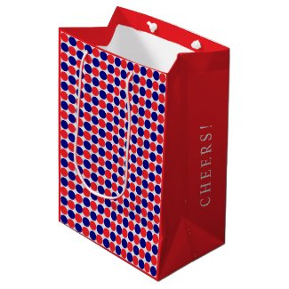 Personalized Elegant Cheers Blue & Red Polka Dots