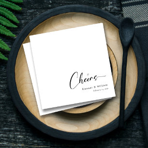 Personalized Elegant Cheers Hand-Lettering Wedding Napkins