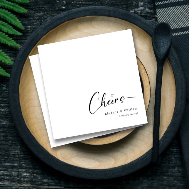 Personalized Elegant Cheers Hand-Lettering Wedding Napkins (Personalized Elegant Cheers Hand-Lettering Wedding Napkins)