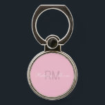 Personalized Elegant Cherry Blossom, Powder Pink  Phone Ring Stand<br><div class="desc">The design is a minimalist, elegant one featuring Pink Flare, Powder Pink, Baby Pink, Cherry Blossom, Beauty Bush Pink solid color along with two (2) customizable typography fields for monogram and name personalization. For special requests or questions, contact the artist at wafadahdalcreates@gmail.com. © Wafa Y. Dahdal - All Rights Reserved....</div>
