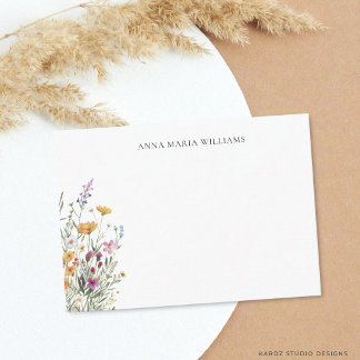 Personalized Elegant Chic Floral Note Card
