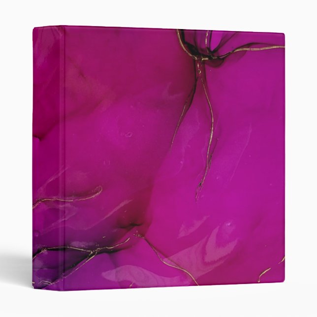 Personalized Elegant Chic Luxury Faux  3 Ring Bind 3 Ring Binder (Front/Spine)