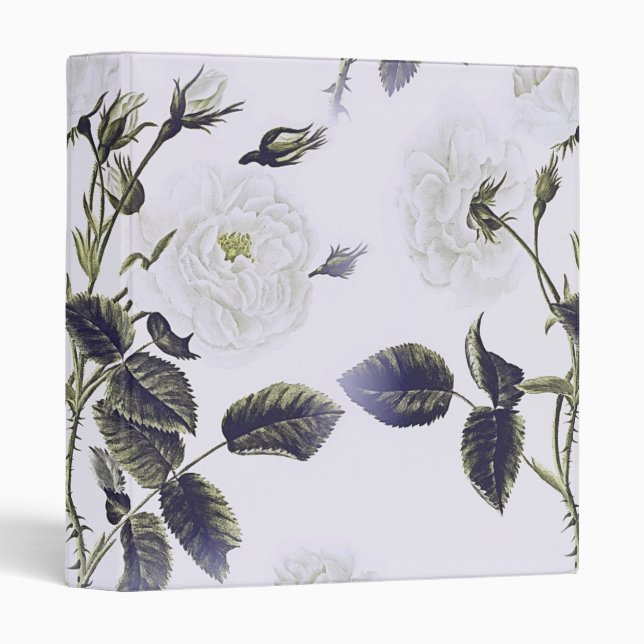 Personalized Elegant Chic Luxury Faux  3 Ring Bind 3 Ring Binder (Front/Spine)