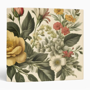 Personalized Elegant Chic Luxury Floral Design 3 Ring Binder