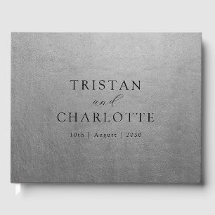 Personalized Elegant Chic Silver Guest Book