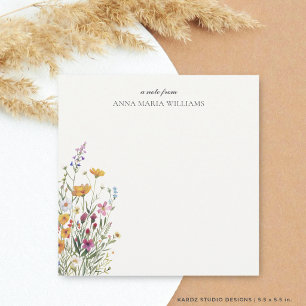 Personalized Elegant Chic Wildflower Note Card