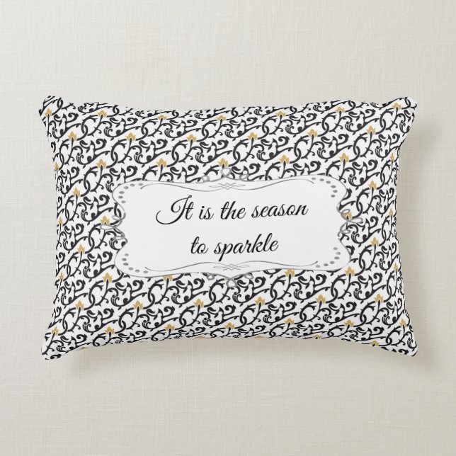 Personalized Elegant Christmas Pattern Accent Pillow (Front)