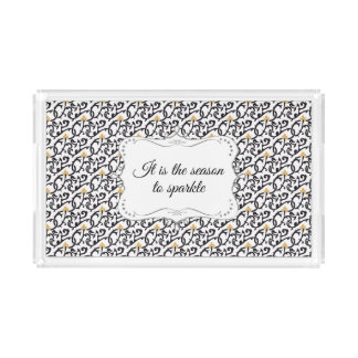Personalized Elegant Christmas Pattern Acrylic Tray