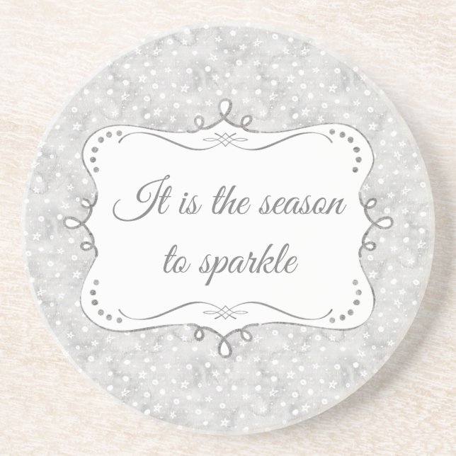 Personalized Elegant Christmas Pattern Coaster (Front)