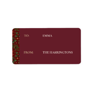 Personalized Elegant Christmas Tartan To From Labe Label