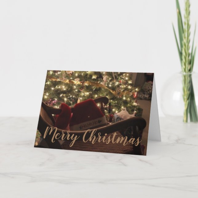 Personalized Elegant Christmas Tree Design Holiday Card (Front)