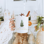 Personalized Elegant Christmas Tree Hot Cocoa Mug<br><div class="desc">This is a modern minimalist holiday mug template featuring a beautiful watercolor evergreen tree and an elegant calligraphy font . The color of the Christmas tree is not editable, and the wording in the gold calligraphy font is not editable (but the color can be changed!) // For matching items, please...</div>