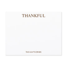 Personalized Elegant Classic Brown Thankful Modern