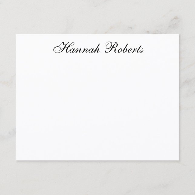 Personalized Elegant Classic Calligraphy Script Note Card (Front)