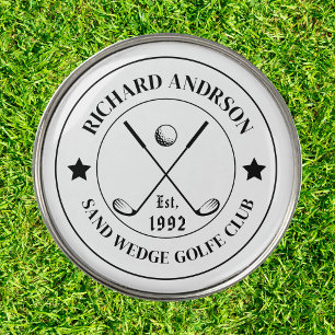 Personalized Elegant Classic Golf Club Name Golf Ball Marker