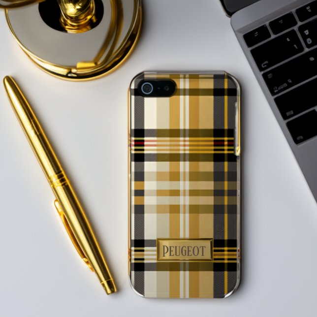 Personalized Elegant Classic Tan and Gold Case-Mate iPhone Case (Creator Uploaded)