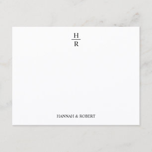 Personalized Elegant Classic Two Letter Monogram Note Card