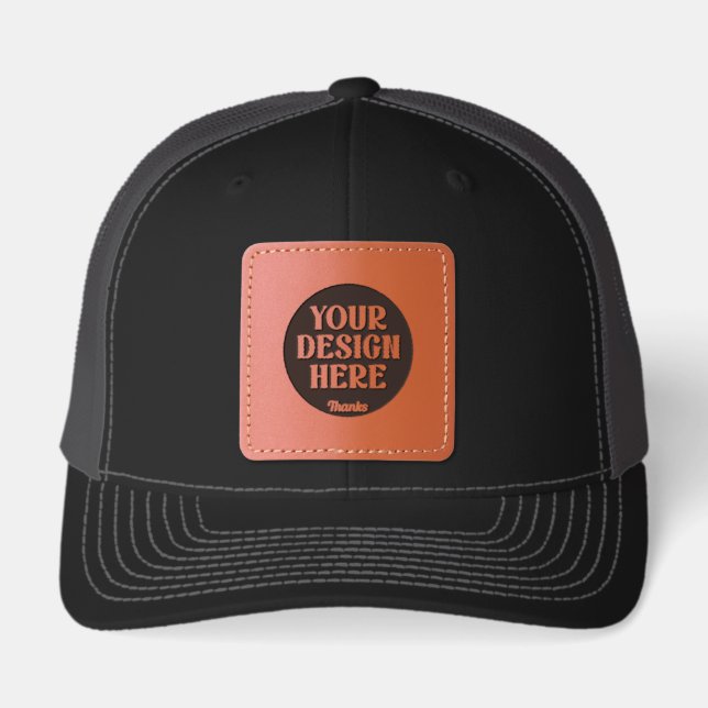 Personalized, Elegant, Classic, Wedding Gifts Leather Patch Hat (Front)