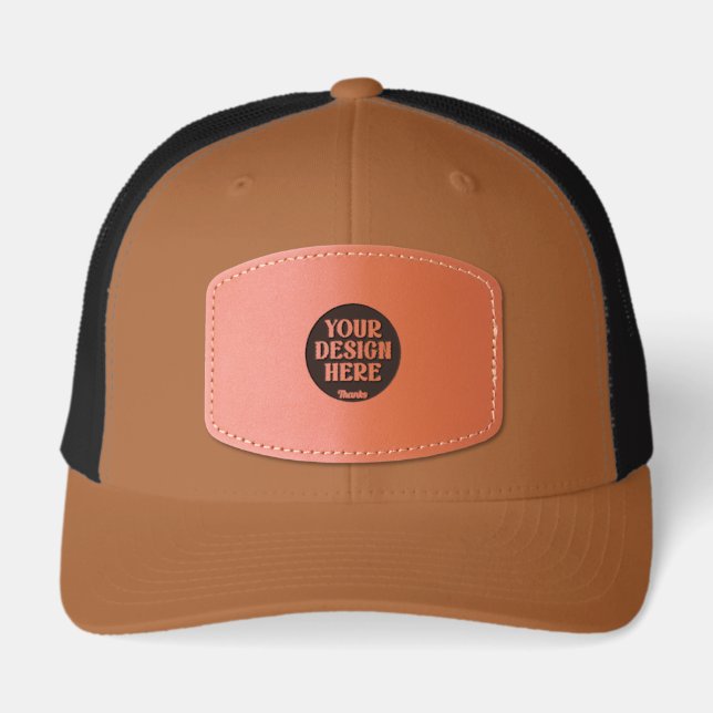 Personalized, Elegant, Classic, Wedding Gifts Leather Patch Hat (Front)