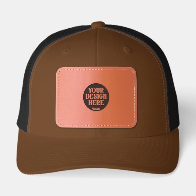 Personalized, Elegant, Classic, Wedding Gifts Leather Patch Hat (Front)